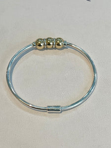 CC Triple Ball Bangle : Silver and Gold options